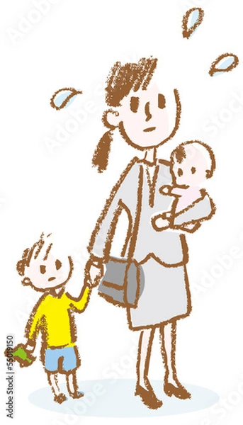 Obraz 子育てしながら働く母親