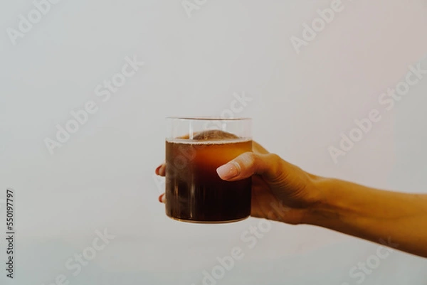 Obraz black coffee cold drip in glass