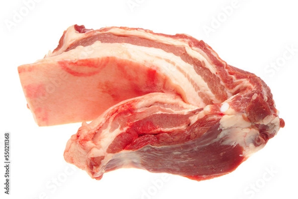 Fototapeta Pork belly on white background