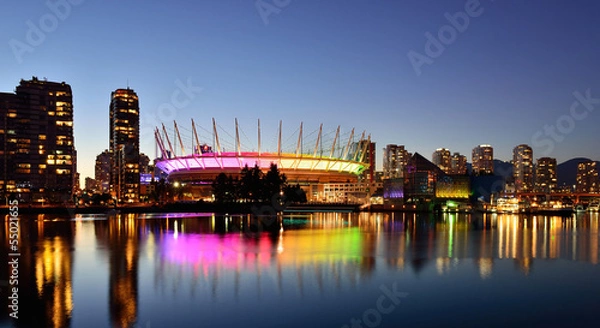 Fototapeta BC Place and False Creek, Vancouver cityscape