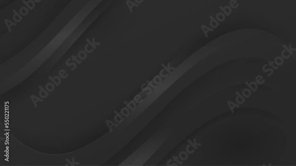 Obraz Liquid color background design. Black elements with fluid gradient. Dynamic shapes composition. Vector illustration