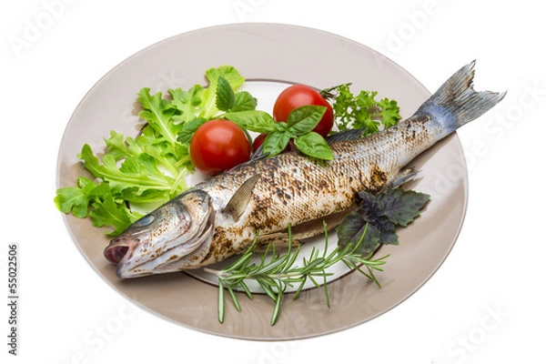 Fototapeta Roasted seabass