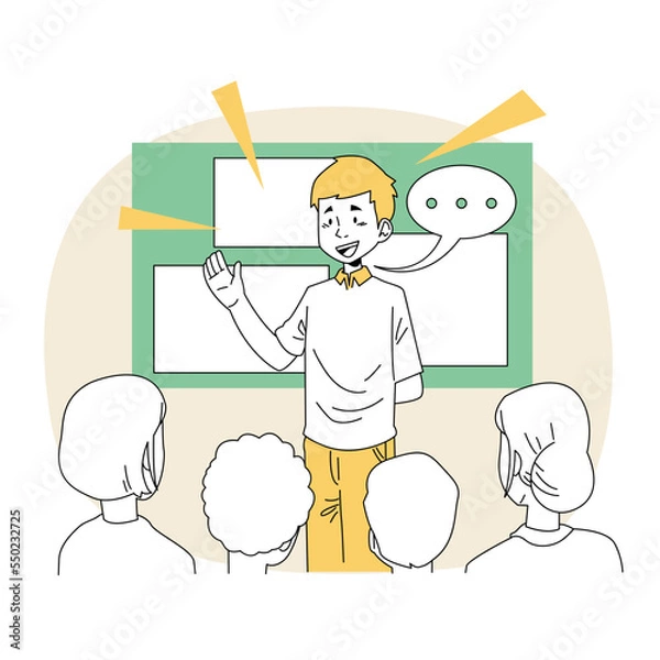 Obraz Illustration graphic of Application Usage Guide. Perfect for banner, social media, etc.