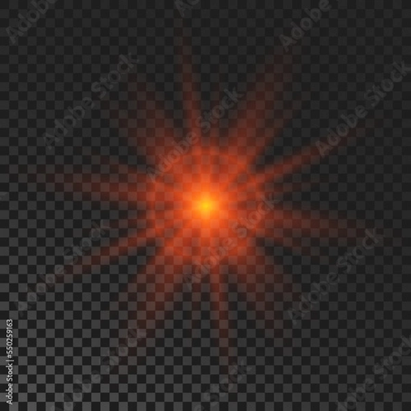 Obraz Red glowing sparkling star