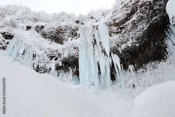 Obraz 氷柱と氷瀑　刻が止まる