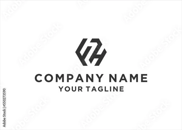 Fototapeta FH or HF logo design vector illustration