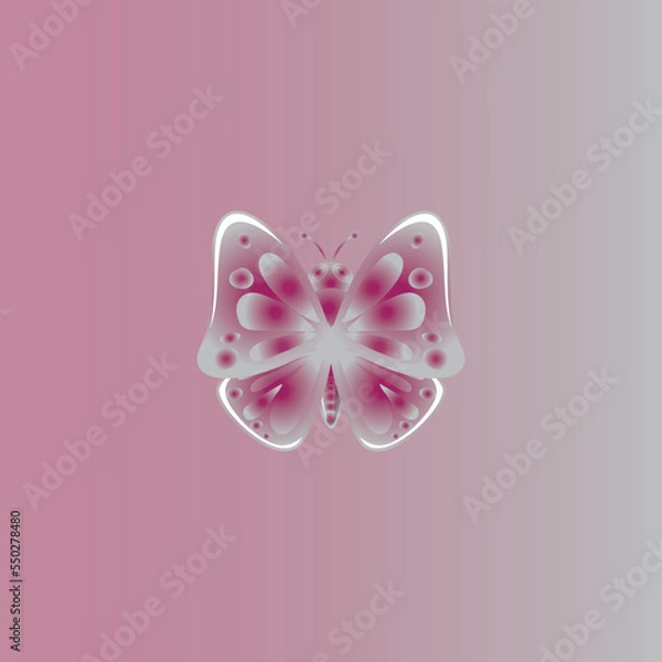 Obraz pink background with butterflies