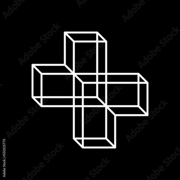 Fototapeta monogram logo design cross-shaped lines and squares