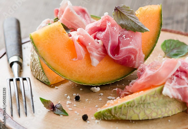 Obraz Melone mit Schinken