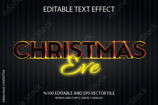 Obraz Editable Christmas Eve Text Effect