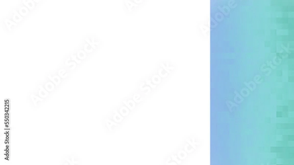 Obraz Abstract blue turquoise white background with a grid of squares on the side to the right, mosaic, geometric pattern.