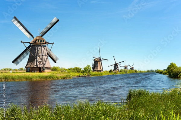 Obraz Wiatraki w Kinderdijk