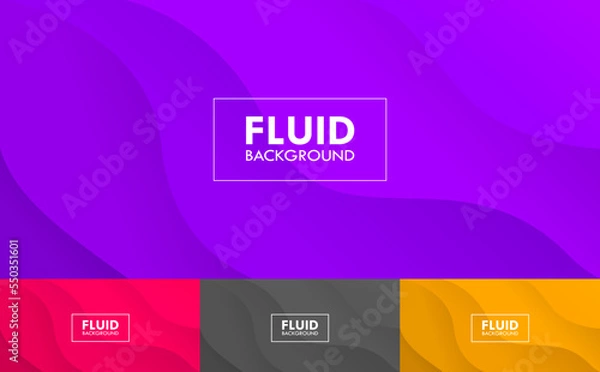 Fototapeta Colorful Fluid Wave Vector Abstract Background Set