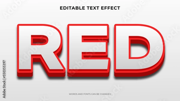 Obraz editable 3d text, red text effect