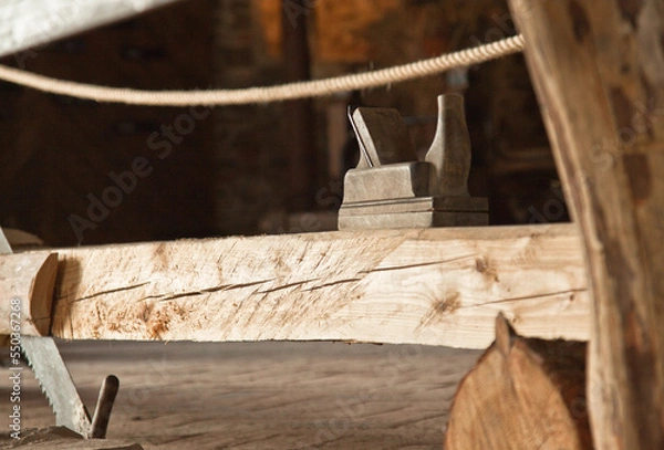 Obraz Carpentry workshop, planer ready for action