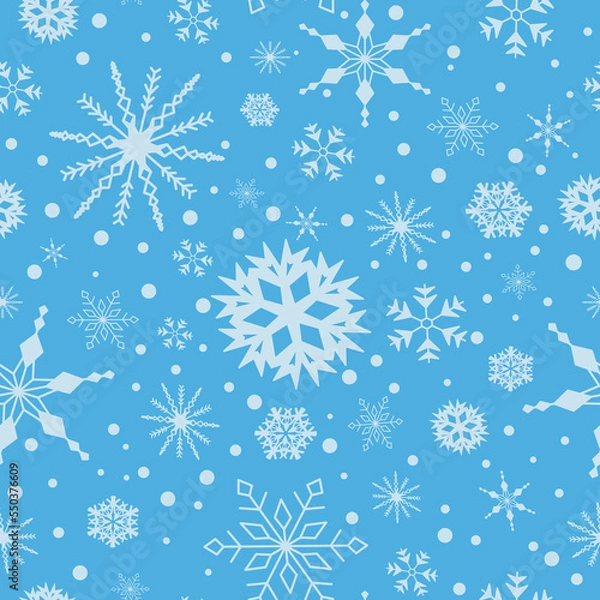 Obraz Simple seamless pattern with snowflakes. Vector