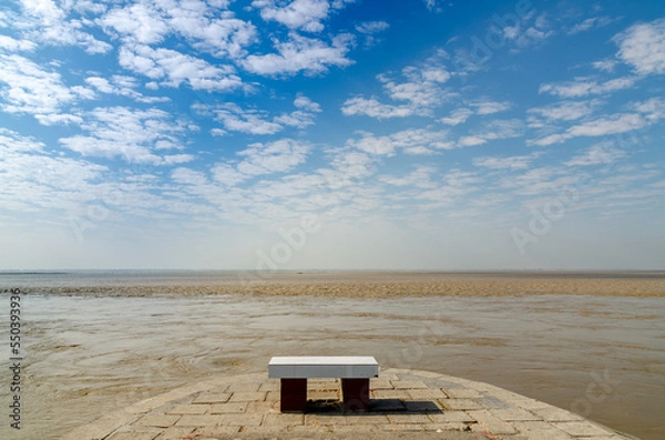 Obraz bench on the shore
