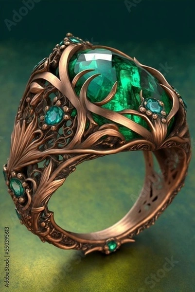 Obraz Copper and Emerald Elven Ring
