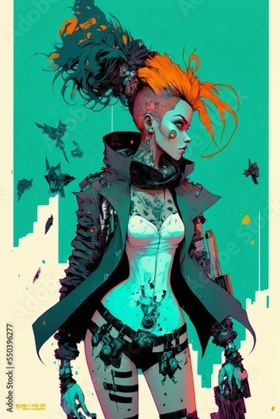 Fototapeta futuristic cyberpunk concept character art