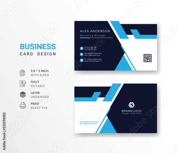 Fototapeta 
Business card with company logo abstract background visiting card for corporate and personal use