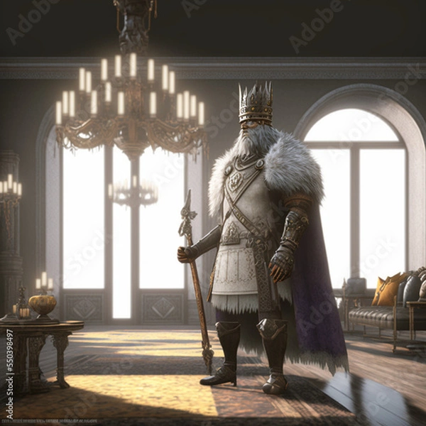 Fototapeta realistic portrait of a king standing