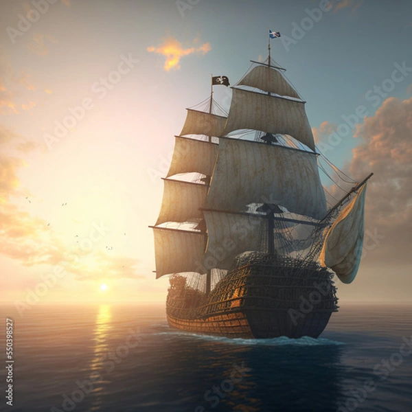 Fototapeta ship in the sea