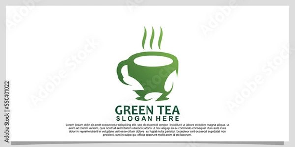 Fototapeta Green tea logo design and inspiration isolated on white background Premium Vector Part 3