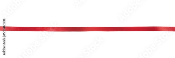 Obraz Red long ribbon close up. Png isolated with transparency