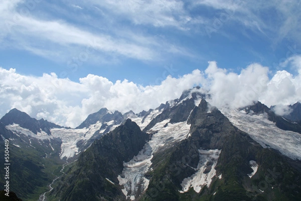 Fototapeta Main Caucasus range. Dombai, Caucasus, Russia.