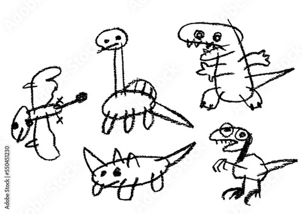 Obraz 子供のスケッチ・恐竜