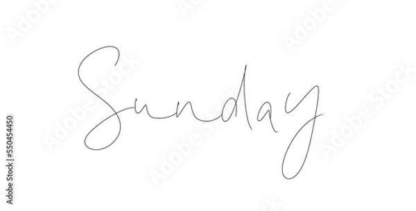 Fototapeta Sunday monoline handlettering