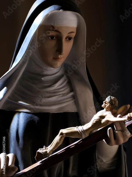 Fototapeta Saint Rita of Cascia. Beautiful half-length image of Santa Rita of Cascia.
