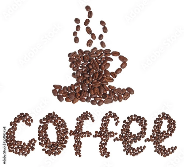 Obraz Сup of coffee from coffee beans