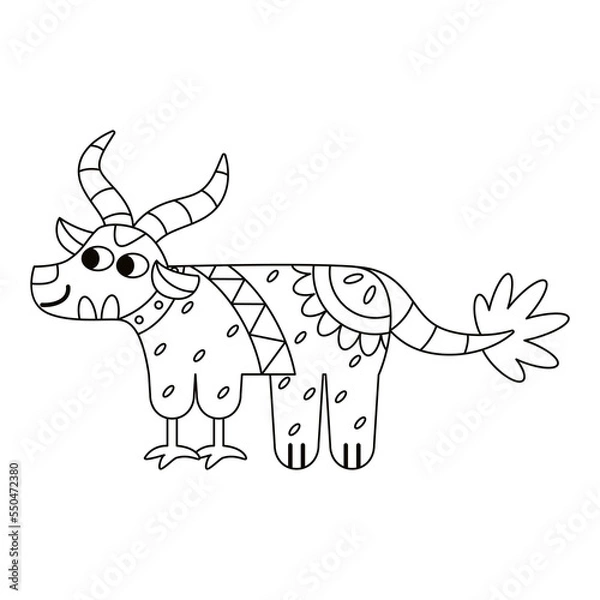 Fototapeta Isolated outline bull alebrije icon Vector