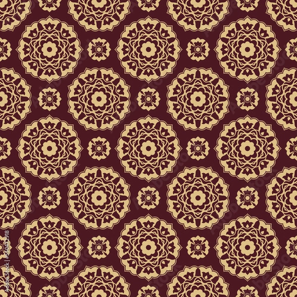 Fototapeta Seamless ornamental royal vector pattern in Ottoman Style. Use for fabric prints, weaving, knitting, home decoration, fashion design and bedding patterns