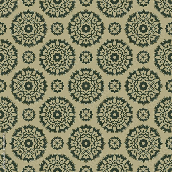 Fototapeta Seamless ornamental Islamic vector Pattern in Ottoman Kaftan style. Use for fabric prints, weaving, knitting, home decoration, fashion design and bedding patterns