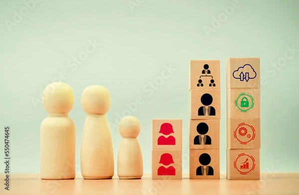 Fototapeta Business ideas and skills Improving work concepts, learning and planning strategies for business growth and success. Leadership and Entrepreneurship Concepts with the concept of employee growth