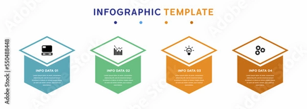Fototapeta Flat timeline infographic template