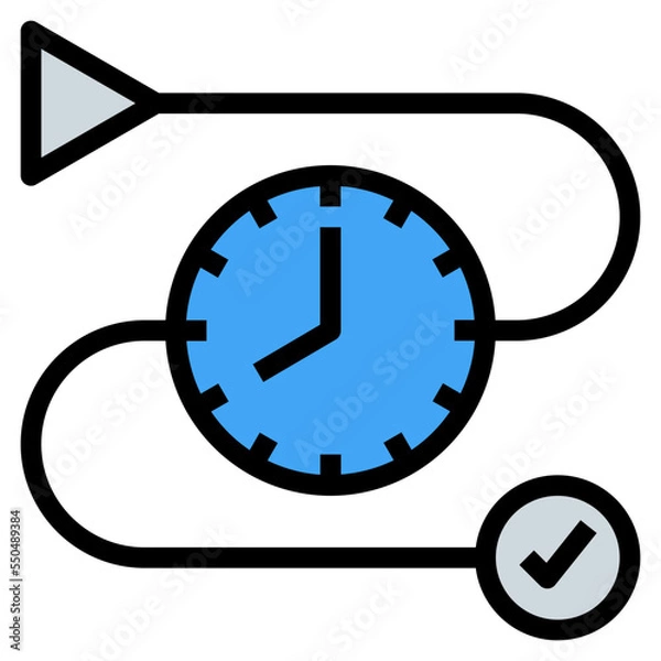 Fototapeta working time filled outline icon
