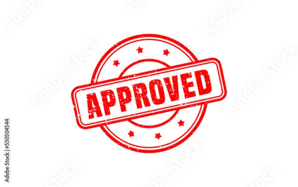 Fototapeta Approved rubber stamp with grunge style on white background