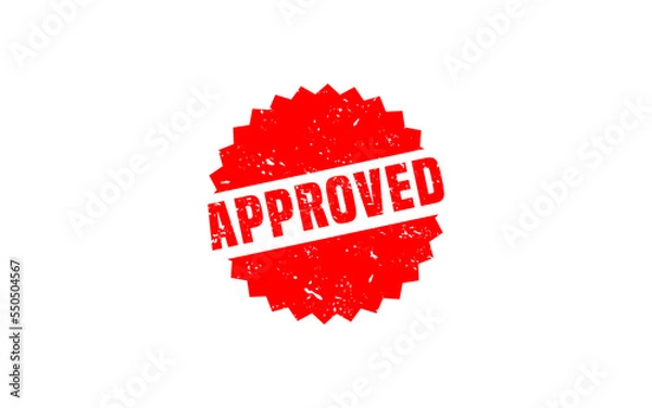 Fototapeta Approved rubber stamp with grunge style on white background