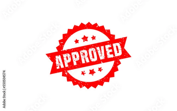 Fototapeta Approved rubber stamp with grunge style on white background