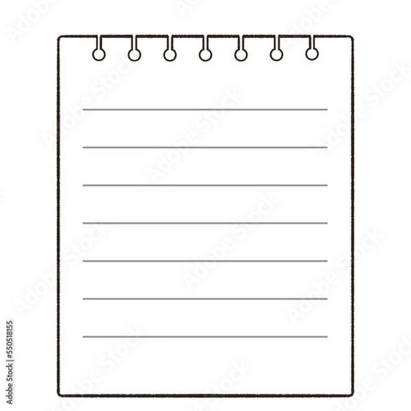 Fototapeta 破ったリングノートのフレームイラスト