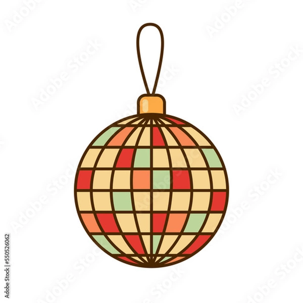 Fototapeta Christmas disco ball icon isolated on white background.