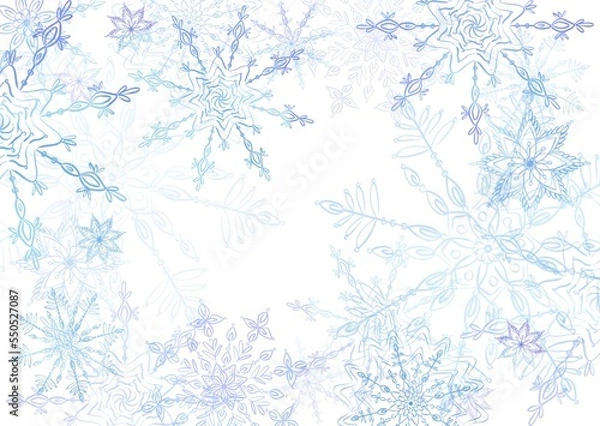 Obraz Background with ice crystals and snowdrops.
