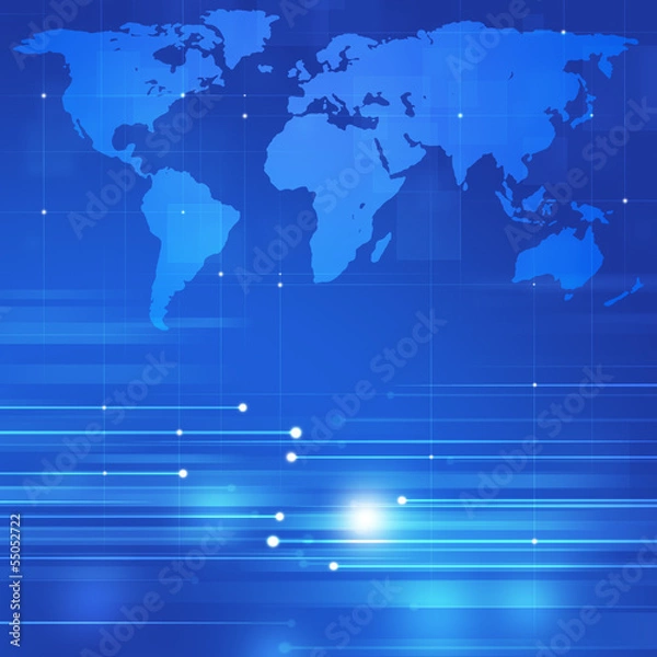 Fototapeta Blue Motion Technology Abstract Background