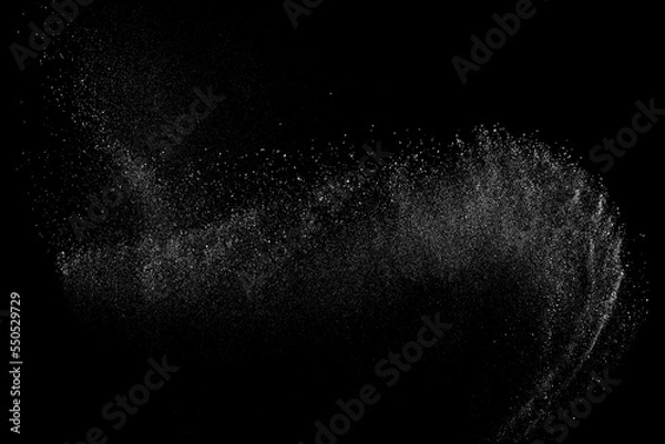Fototapeta Distressed white grainy texture. Dust overlay textured. Grain noise particles. Rusted black background. Vector illustration. EPS 10.  