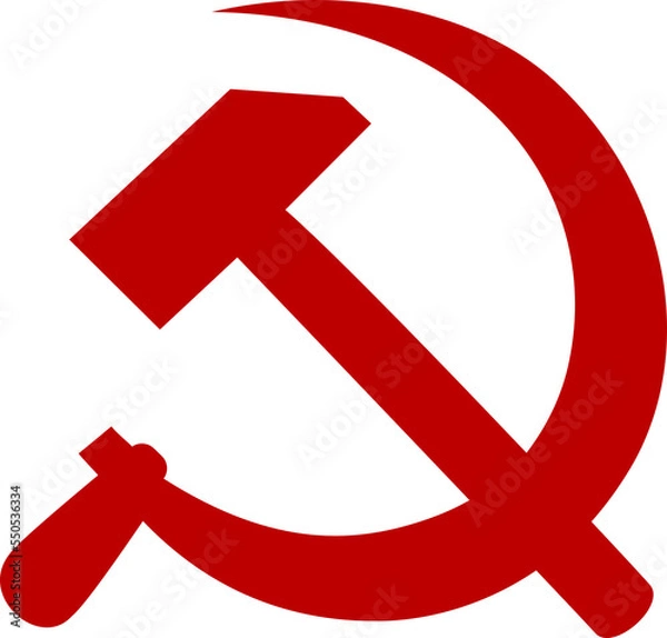 Fototapeta Hammer and sickle communism symbol isolated