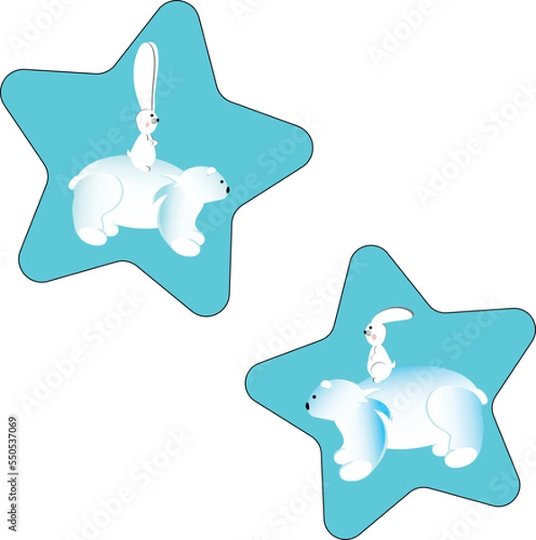 Obraz Bunnies on white bears