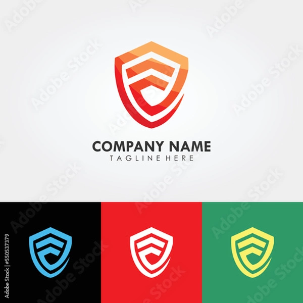 Fototapeta Abstract logo design, your company branding. Design template with shield shape